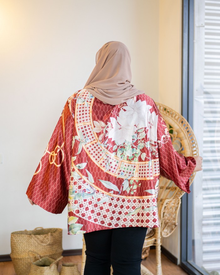 Rika Rattan Kimono ( Rosewood )