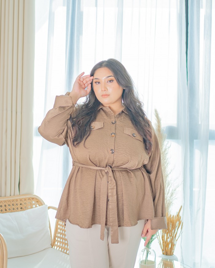 Caroline Button Shirt (Mocha)