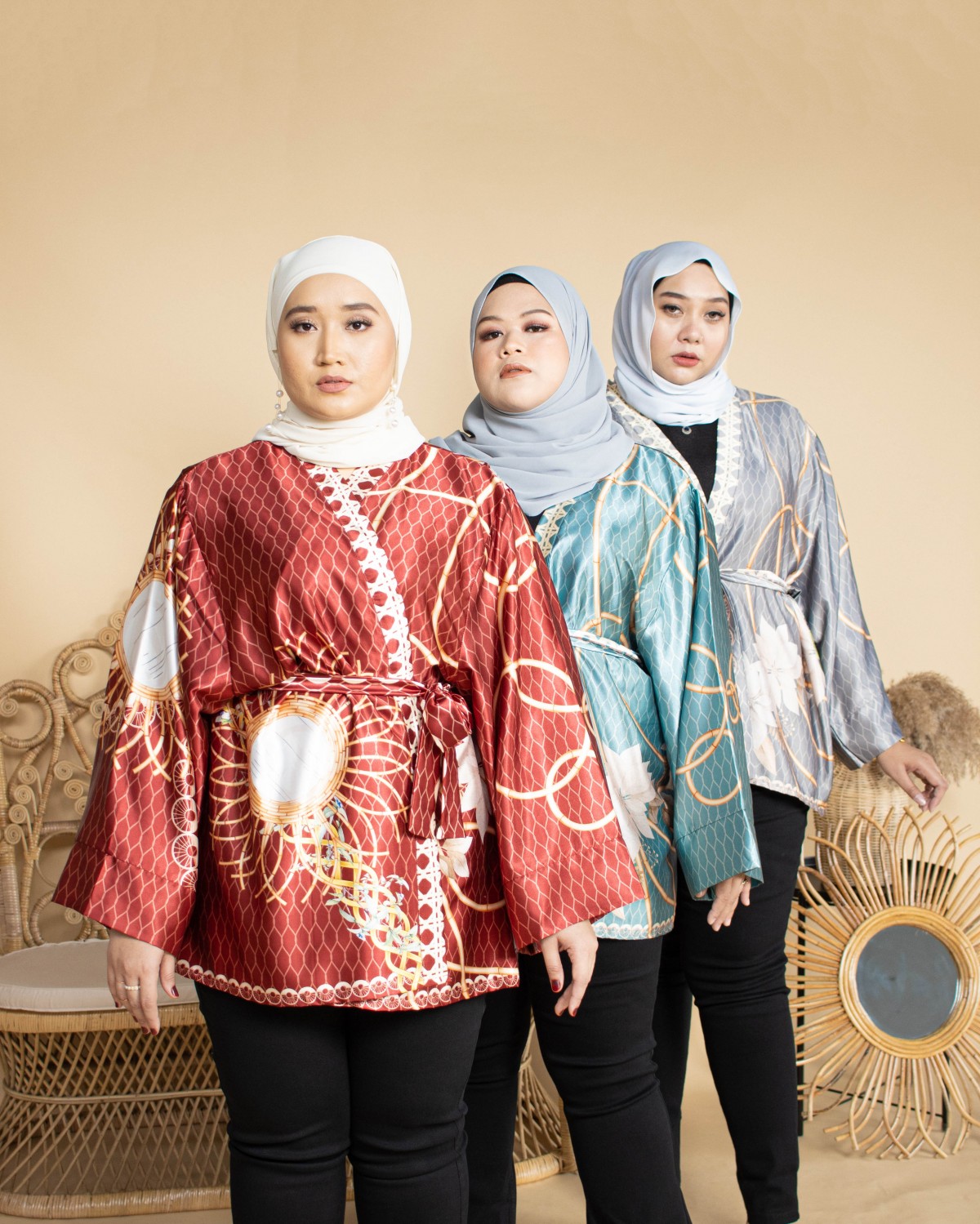 Rika Rattan Kimono ( Rosewood )