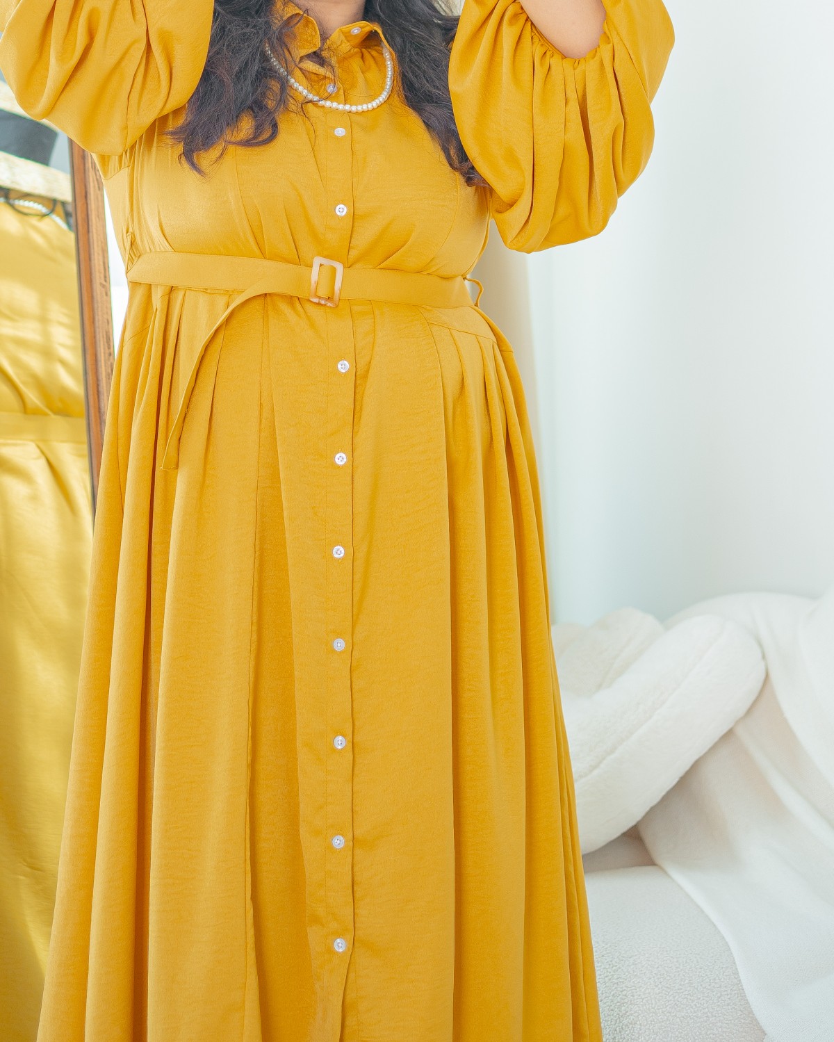 Charlotte Bishop Dress (Mustard)