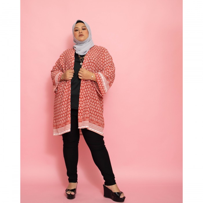 Callie Kimono Cardigan (Watermelon Red)