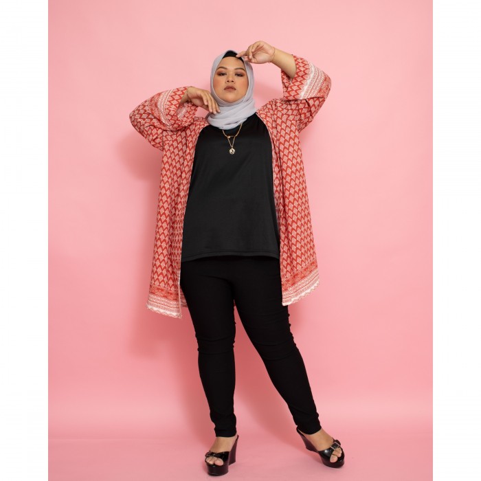 Callie Kimono Cardigan (Watermelon Red)