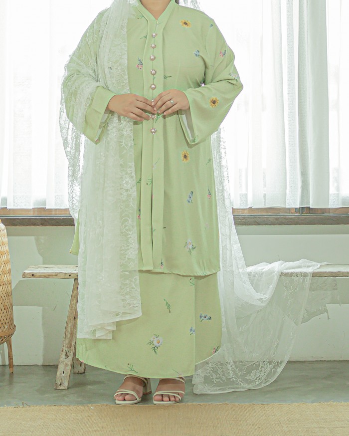 Ako Dehlia Long Kebarong (Sage Green)