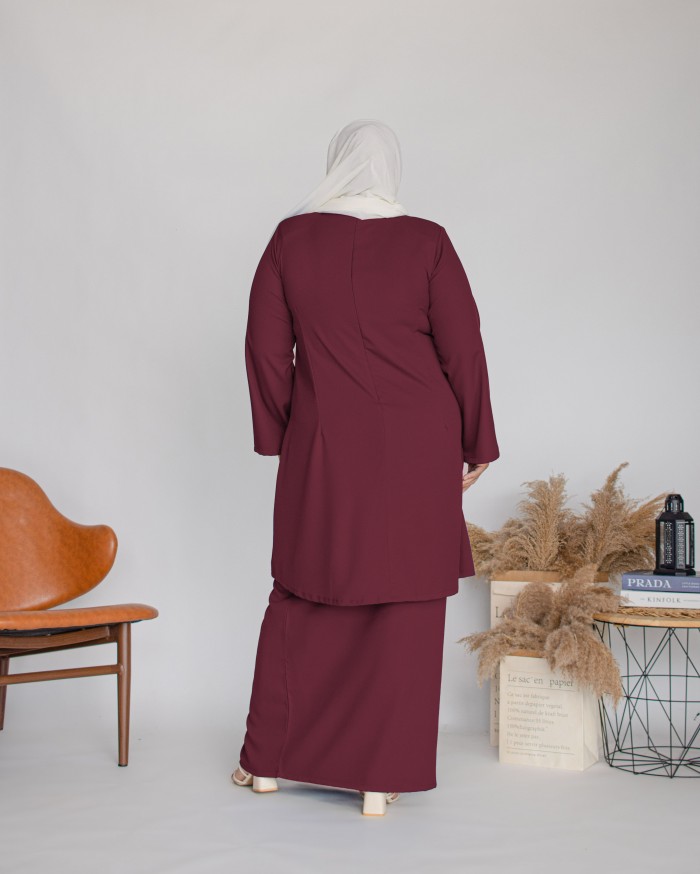 Amalin Riau Kurung (Maroon)