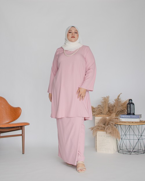 Amalin Riau Kurung (Soft Pink)