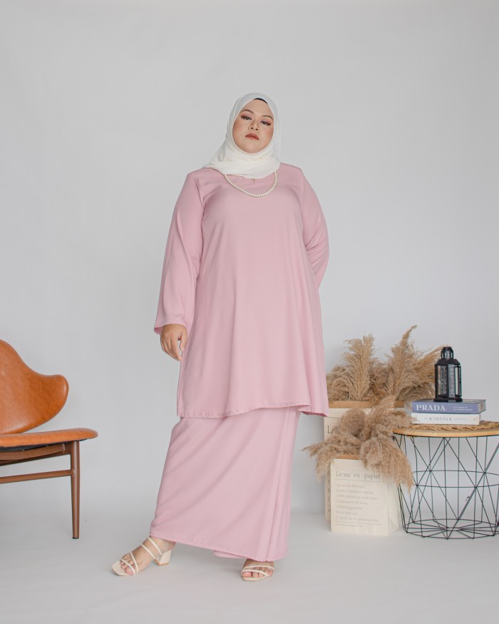 Amalin Riau Kurung (Soft Pink)