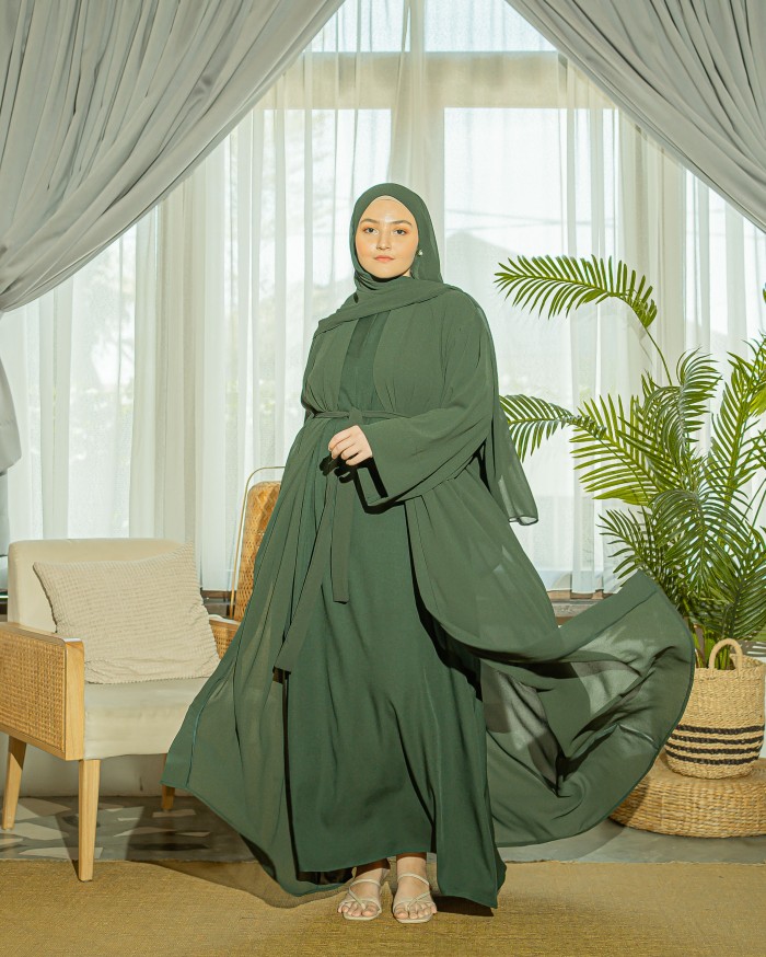 Ammara Abaya Dress (Dark Emerald)