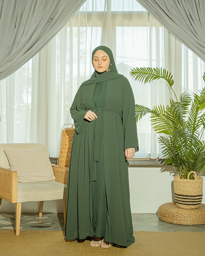 Ammara Abaya Dress (Dark Emerald)