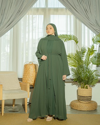 Ammara Abaya Dress (Dark Emerald)