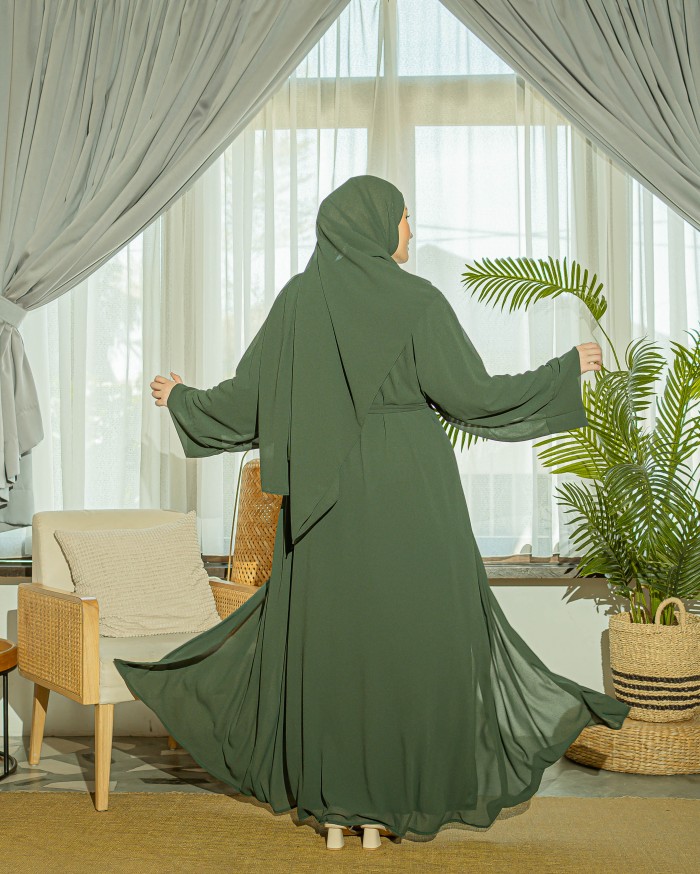 Ammara Abaya Dress (Dark Emerald)