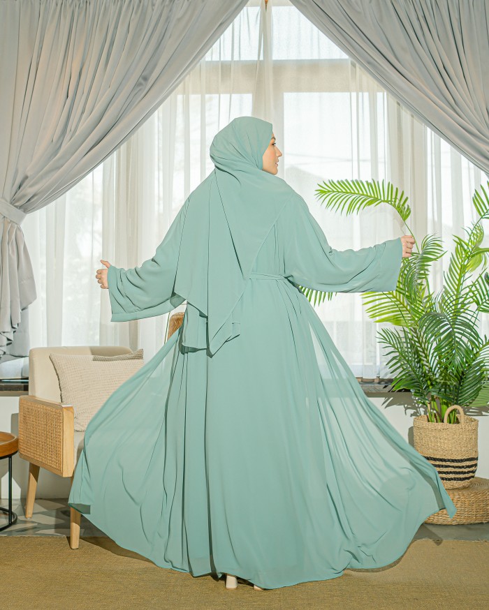 Ammara Abaya Dress (Dusty Green)