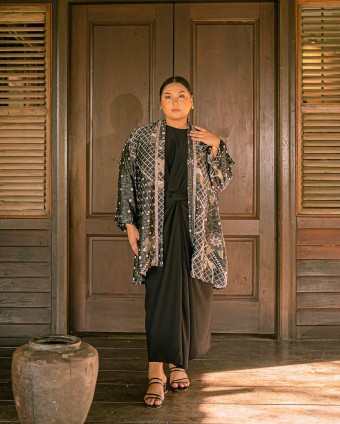 Dian Androyowati Cardigan Dress (Black)