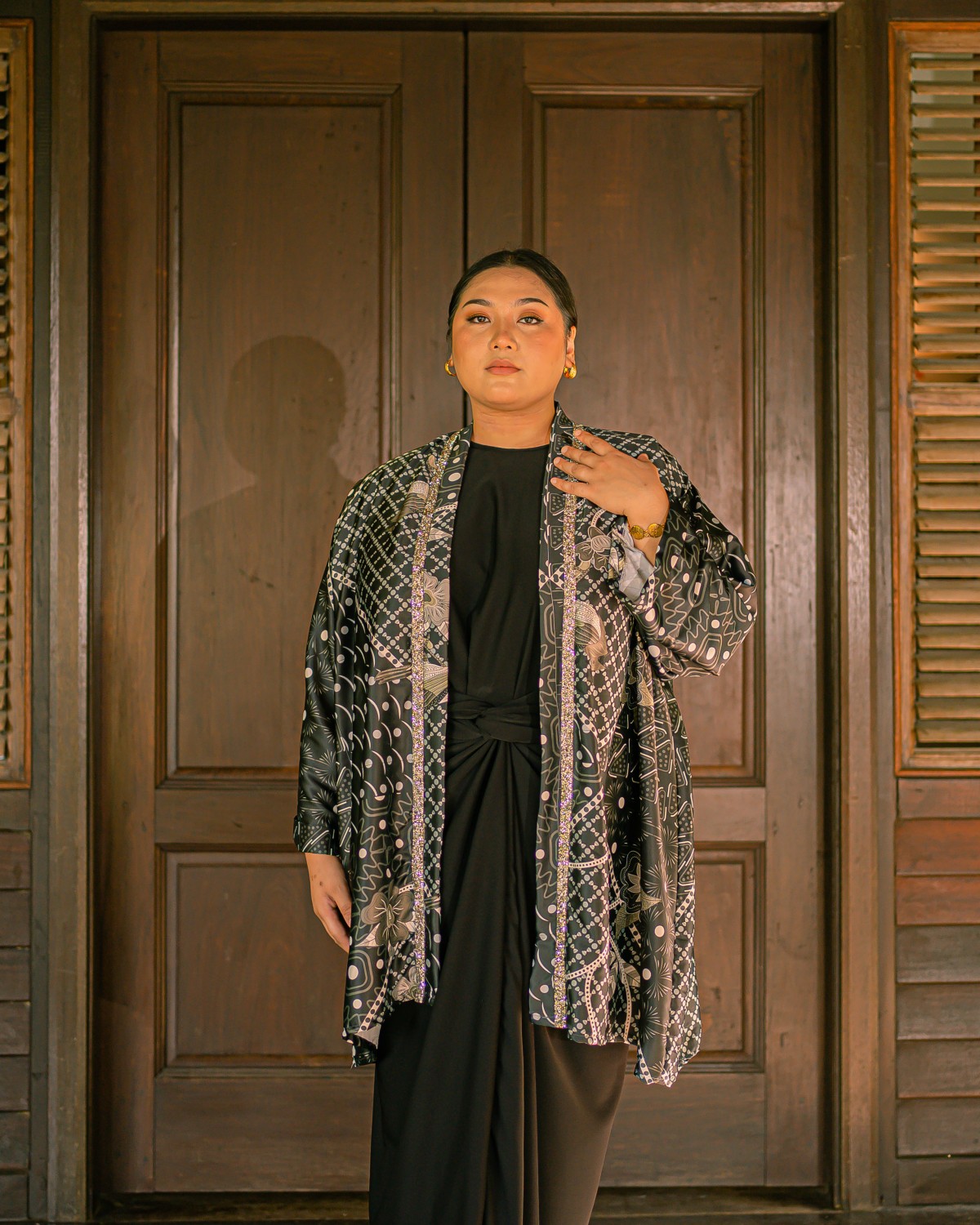 Dian Androyowati Cardigan Dress (Black)