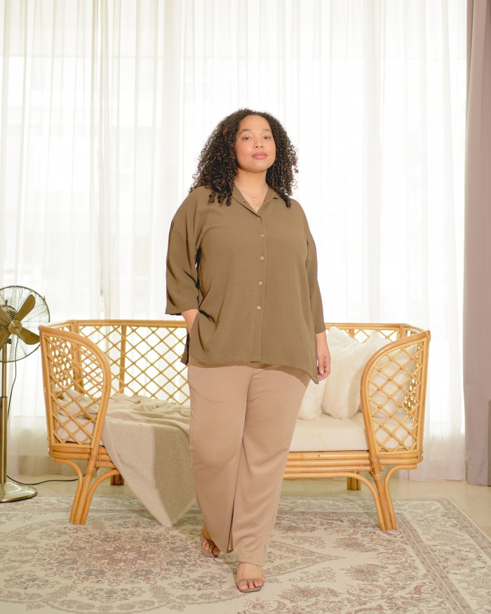 Naomi Baggy Shirt (Army Green)