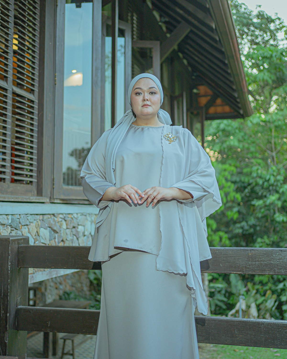 Ayong Saadah Doll Kurung (Ash Grey)