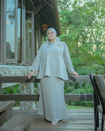 Ayong Saadah Doll Kurung (Ash Grey)