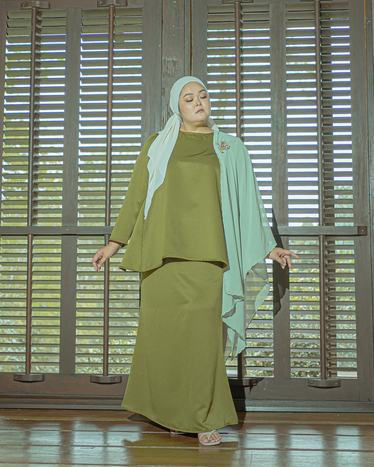 Ayong Saadah Doll Kurung (Olive Green)