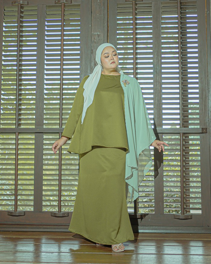 Ayong Saadah Doll Kurung (Olive Green)