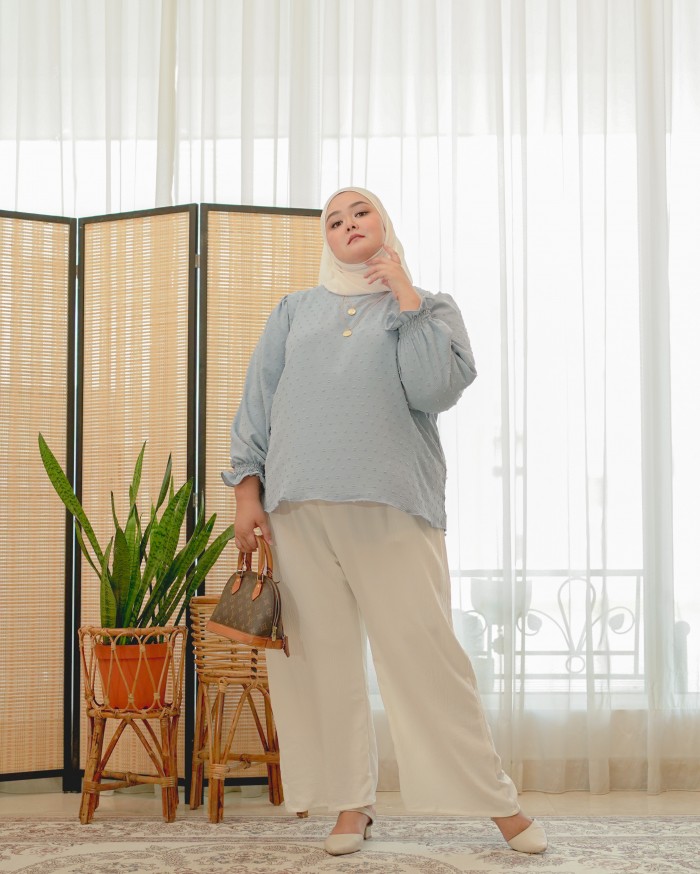 Felly Swiss Dotted Top (Baby Blue)