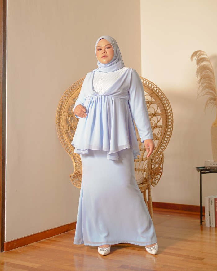 Safoura Luxe Peplum (Baby Blue)