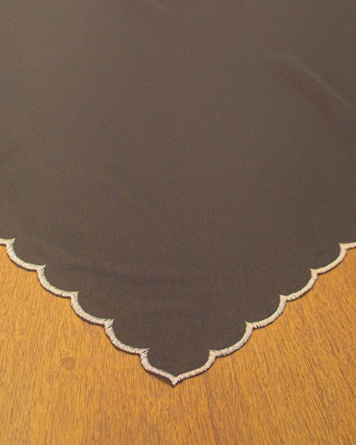 Nona Embroidery Shawl (Black Silver)