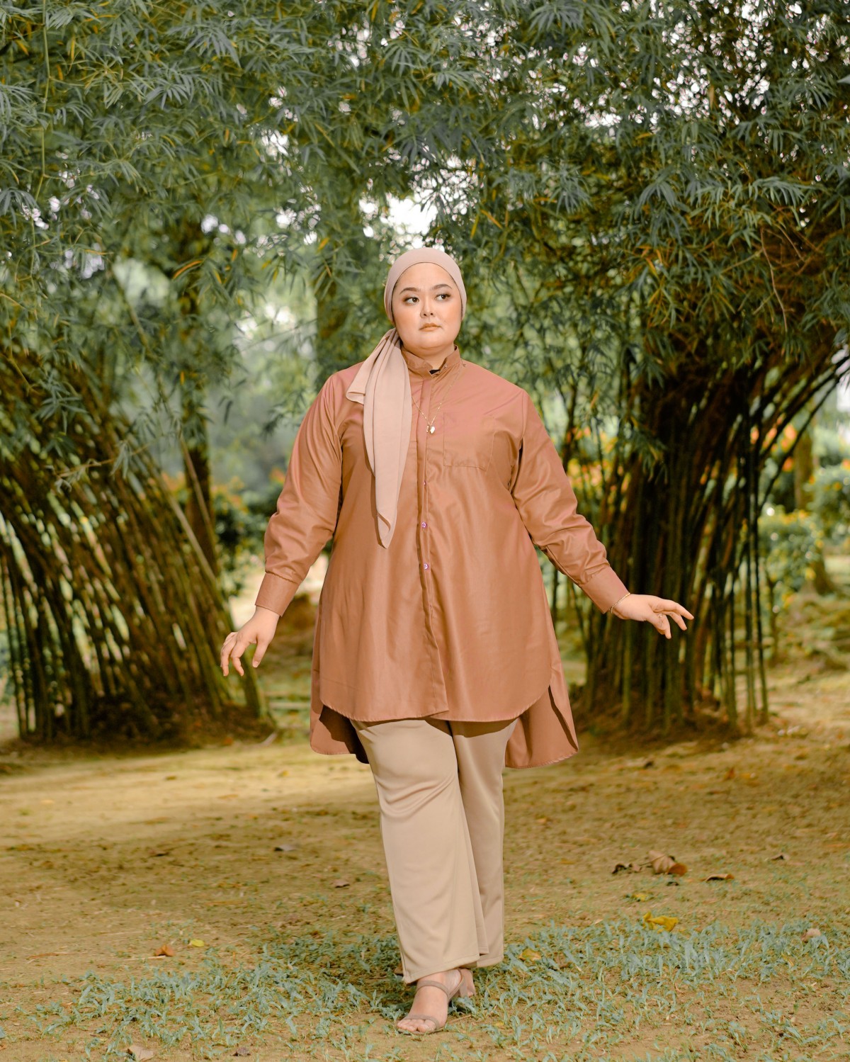 Naura Long Shirt (Caramel)