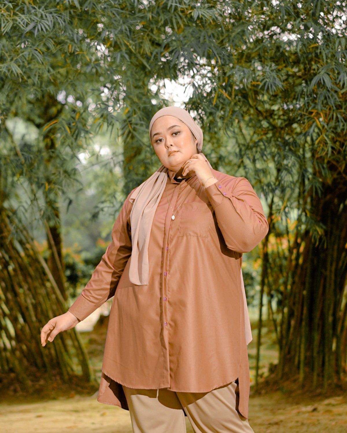 Naura Long Shirt (Caramel)