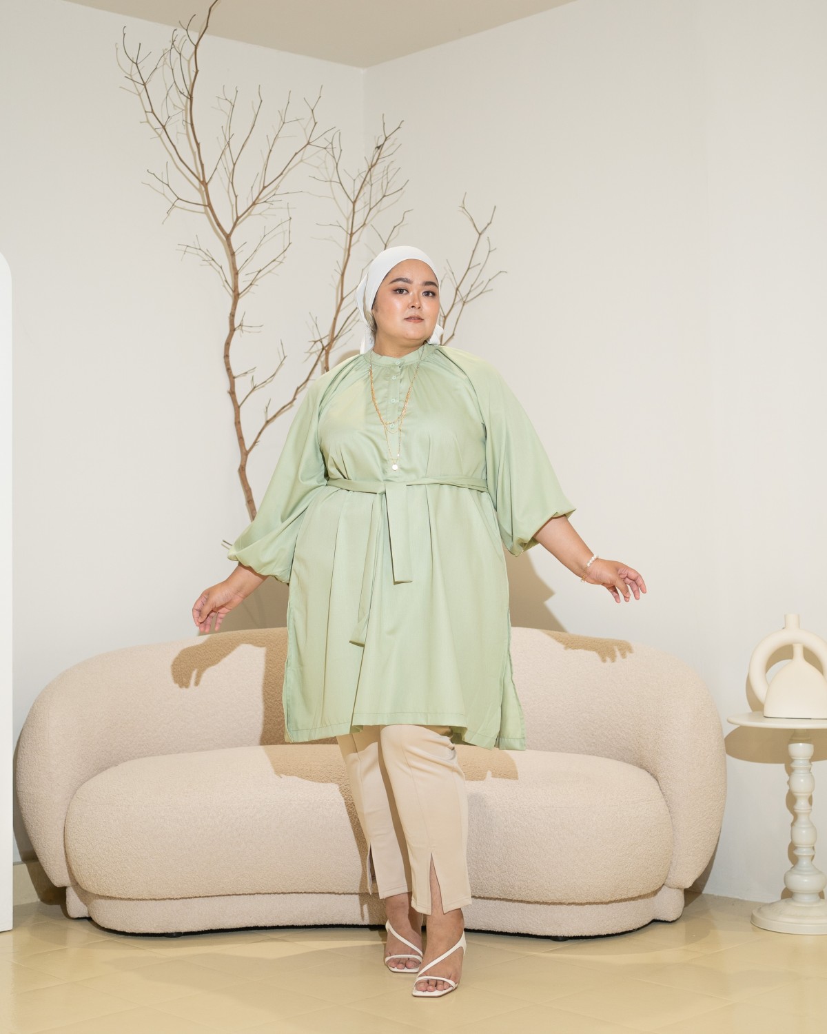 Daemi Long Shirt (Green Tea)