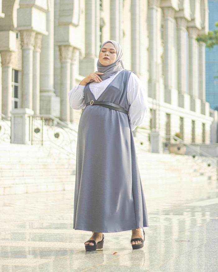 Moon-Na Korean Dress (Dark Grey)