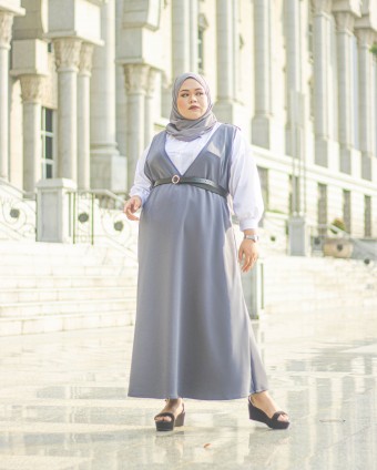 Moon-Na Korean Dress (Dark Grey)