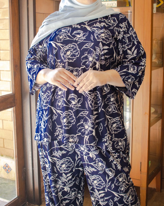 Ammy Lounge Set Pyjamas (Navy Blue)