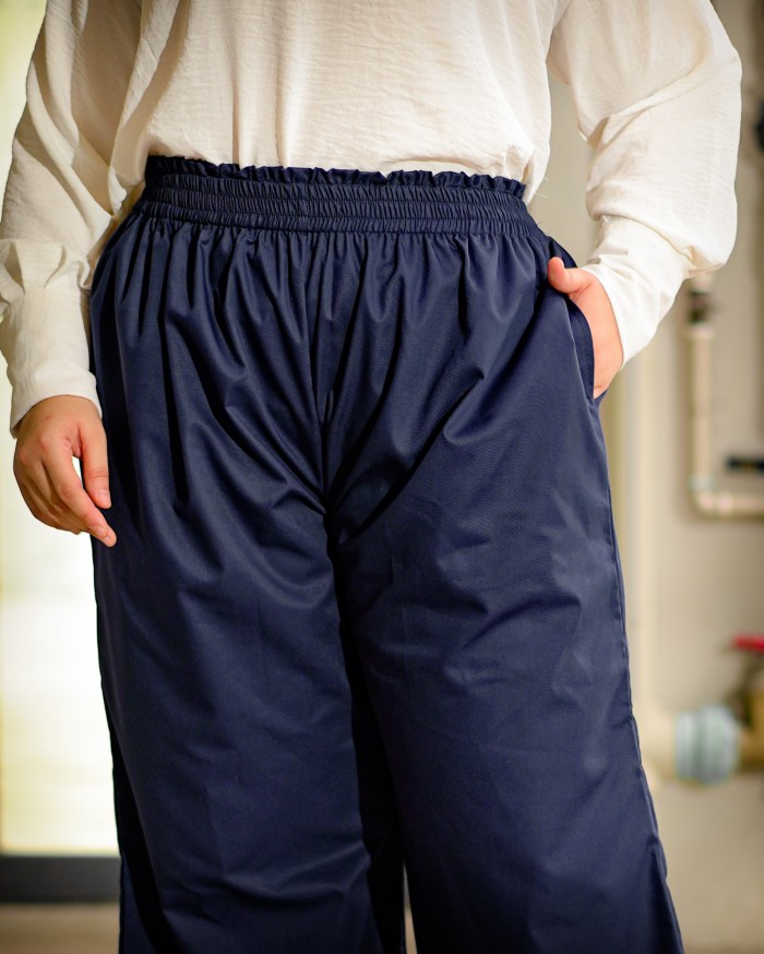 Dhea Wide Leg Culottes (Navy Blue)