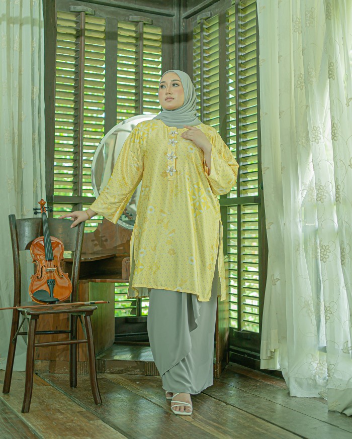 Dian Sutranodewi Kurung Pareo (Yellow Grey)