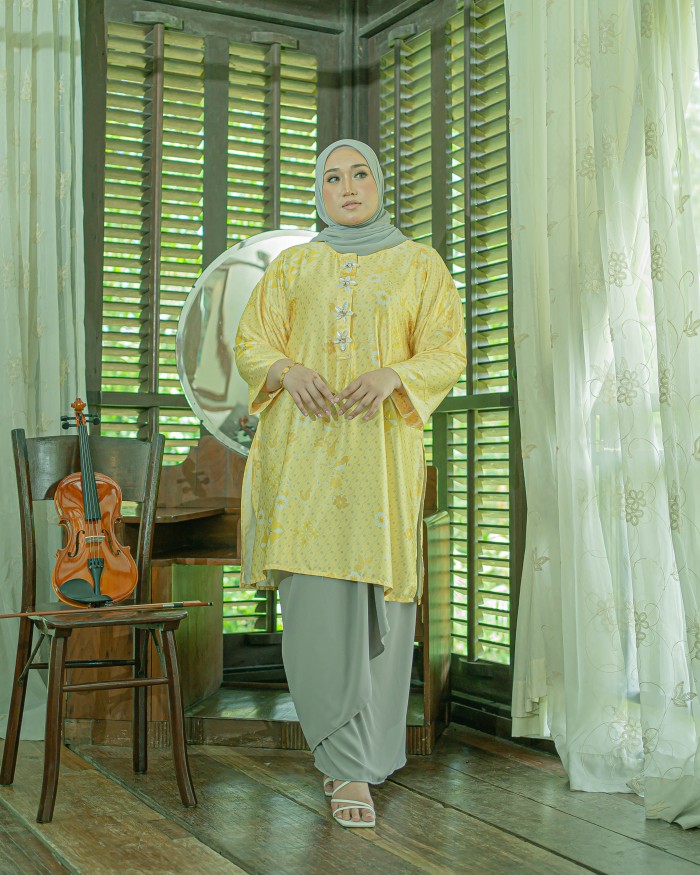 Dian Sutranodewi Kurung Pareo (Yellow Grey)