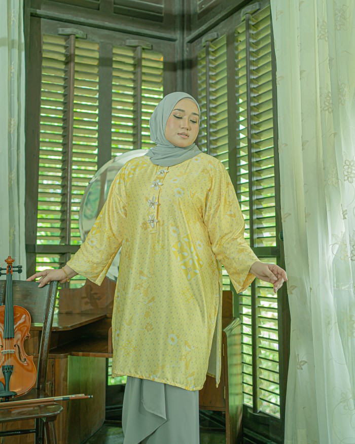 Dian Sutranodewi Kurung Pareo (Yellow Grey)