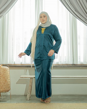 Ewan Rokeah Kebaya (Teal Blue)