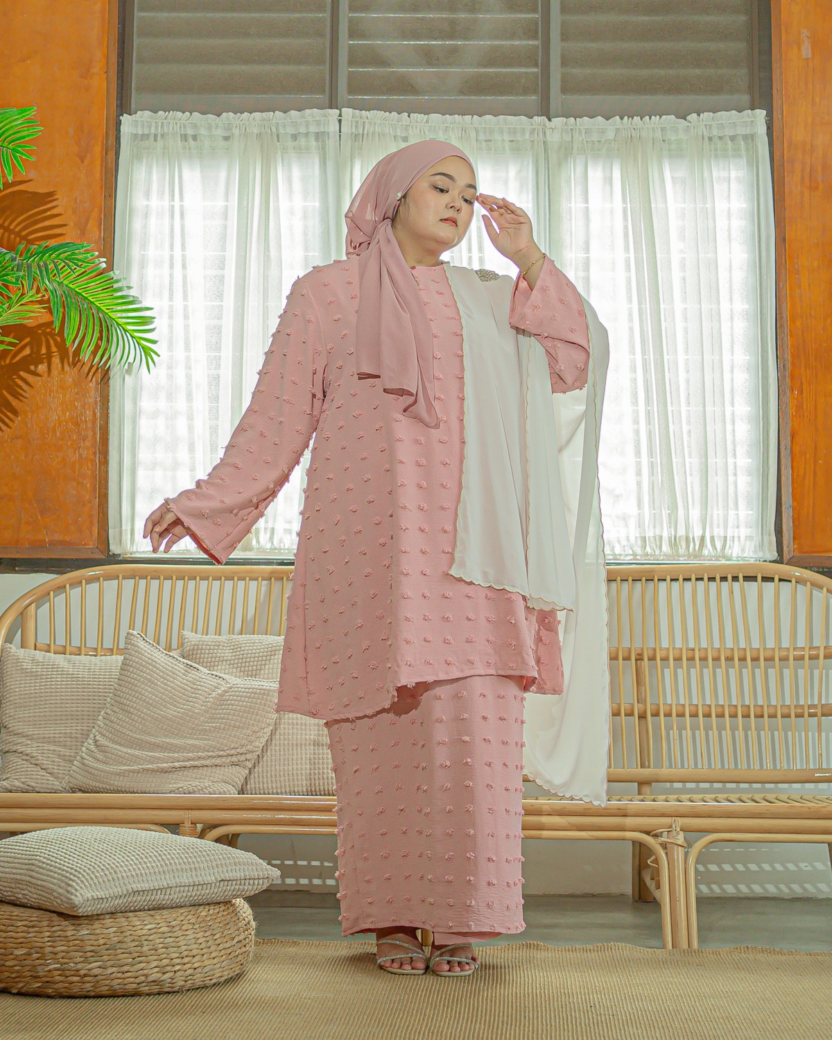 Ewan Sakenah Riau Kurung (Soft Pink)