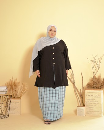 Nur Fateema Button Kebarong 2.0 (Black/Baby Blue)