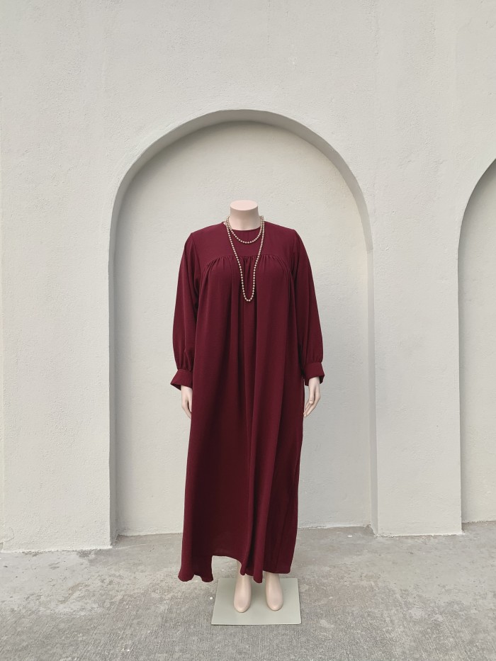 Ameera Ruffle Dress ( Maroon )