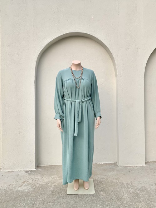 Ameera Ruffle Dress ( Dusty Green )