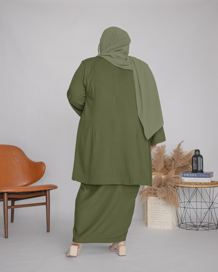 Amalin Riau Kurung (Army Green)