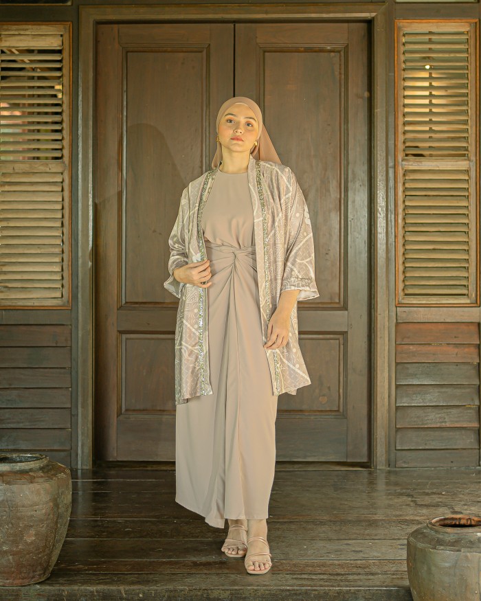 Dian Androyowati Cardigan Dress (Taupe)