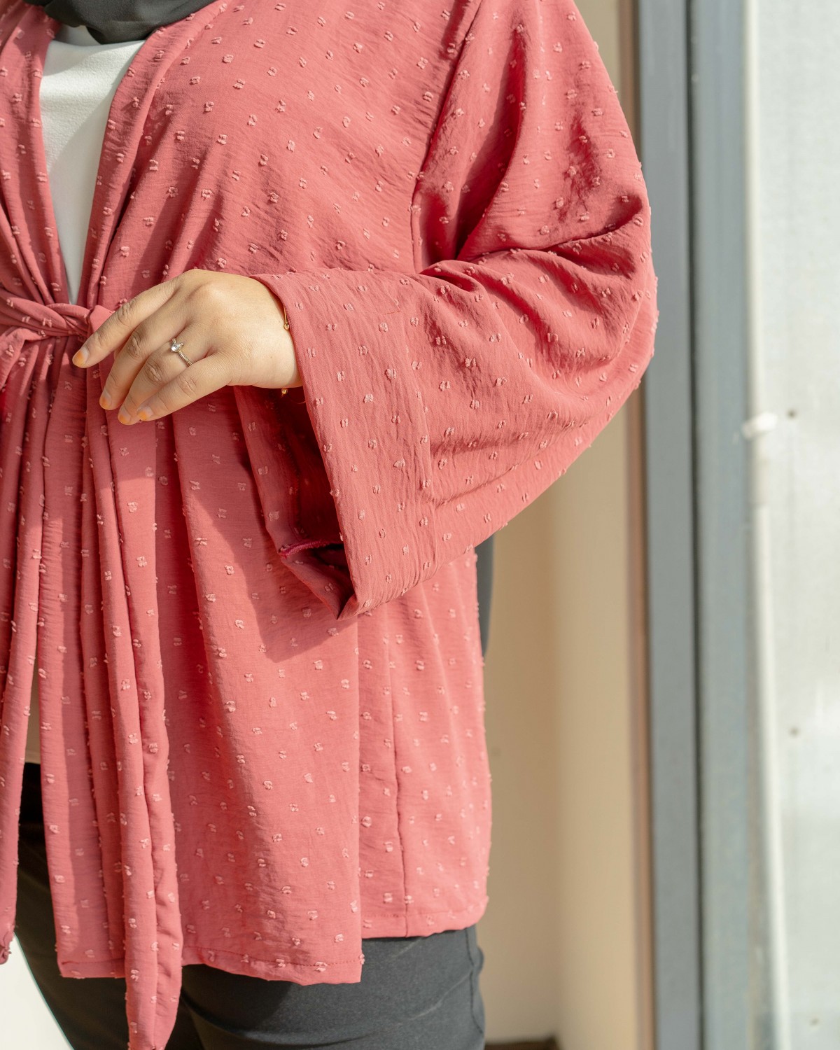 Christy Kimono Cardigan (Wine Pink)