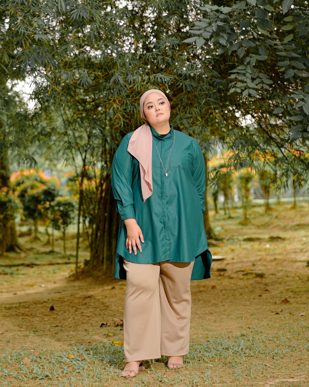 Naura Long Shirt (Teal Green)