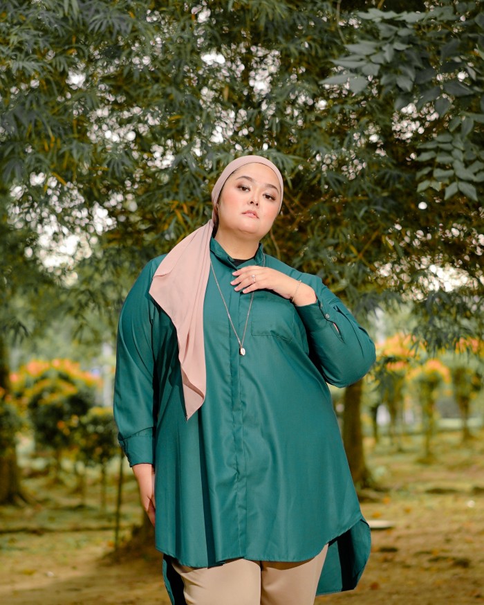 Naura Long Shirt (Teal Green)