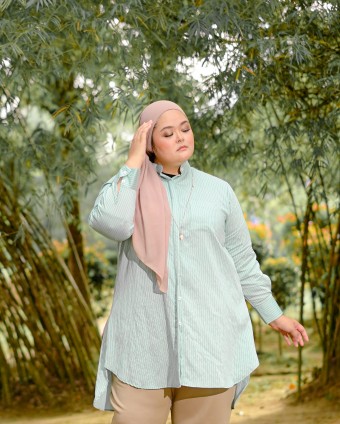 Naura Long Shirt (Stripes Blue)