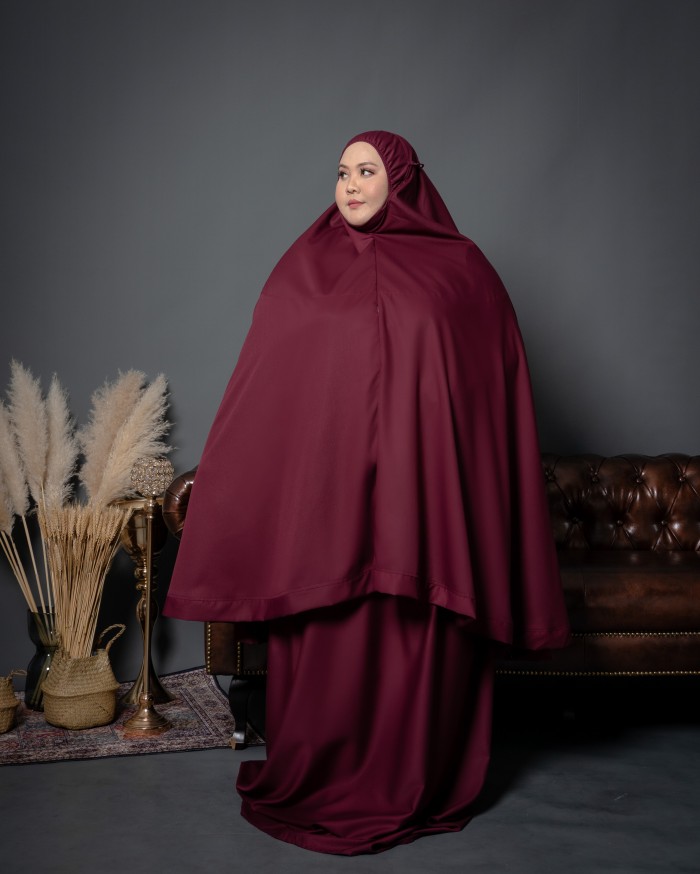 Telekung Nur Aisyah (Maroon)