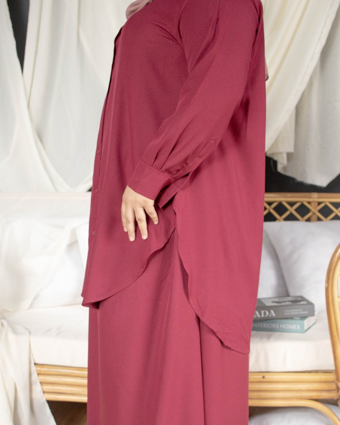 Dania Skirt Suit (Maroon)