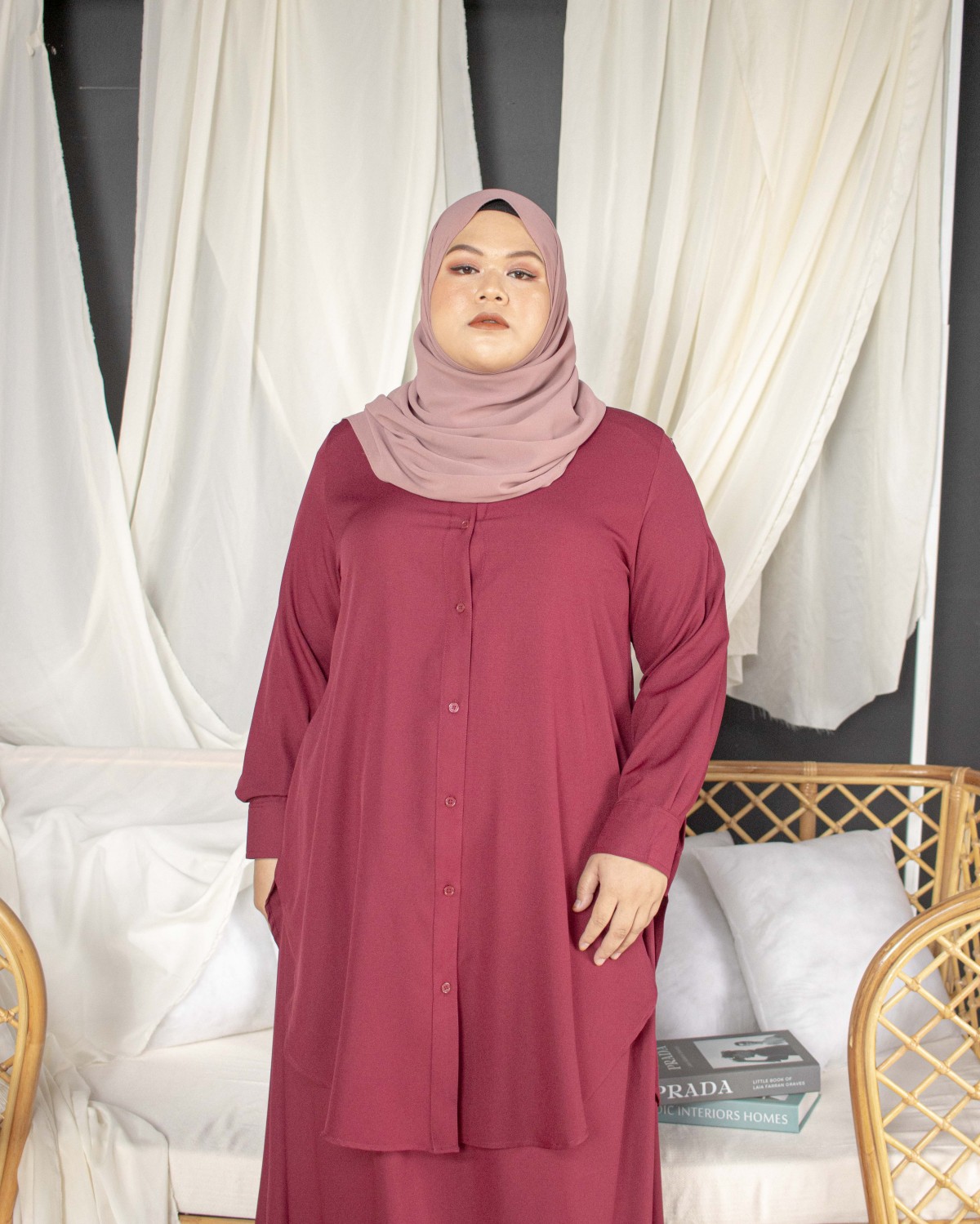 Dania Skirt Suit (Maroon)