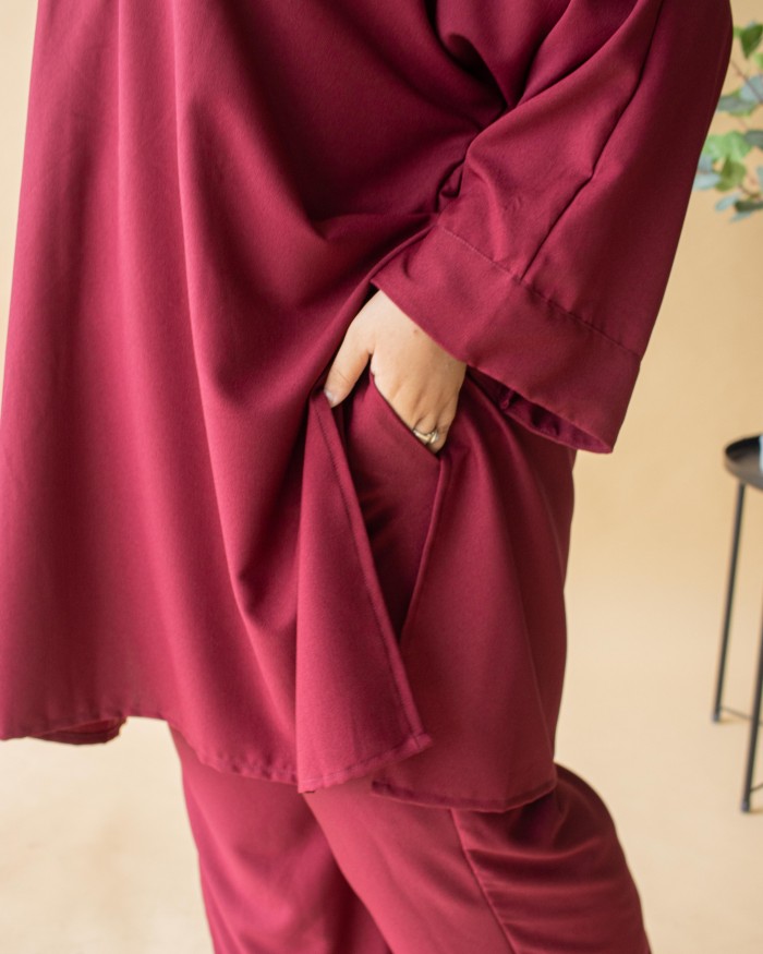 Waheeda Suit (Maroon)